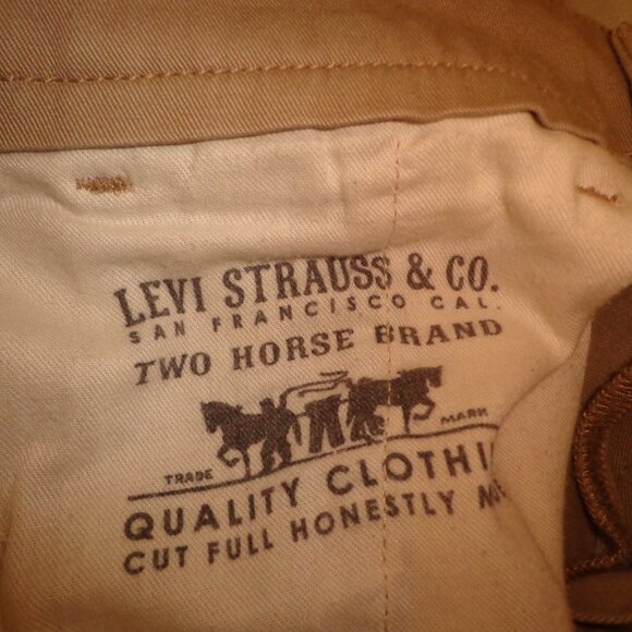 NWOT Levi's Strauss & Co. Two Horse Brand Pant W30xL32 Khaki Tan Zip/Button - Picture 6 of 15